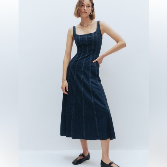 Reformation Dresses & Skirts - Reformation Amory Denim Midi Dress Size 10